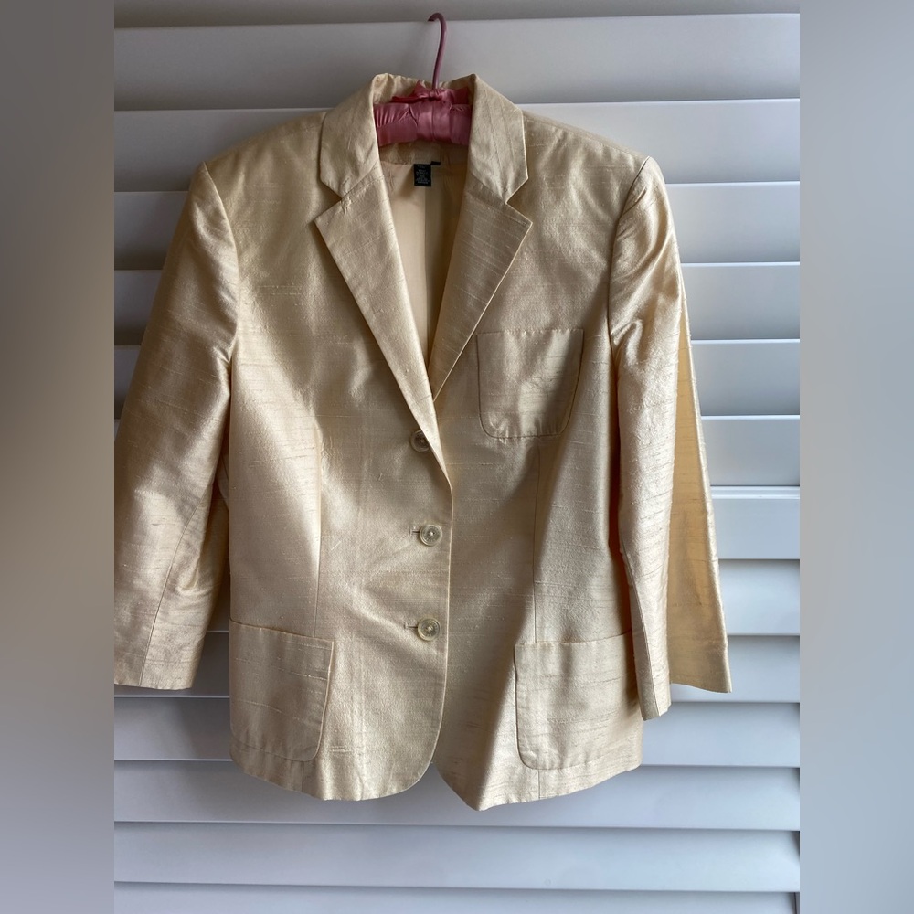 Ralph Lauren Cream Raw Silk Suit